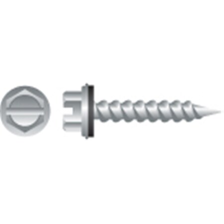 Strong-Point 10 x 1.50 in. Slotted Indented Hex Washer Head Screws Zinc Plated, 2PK NA10245